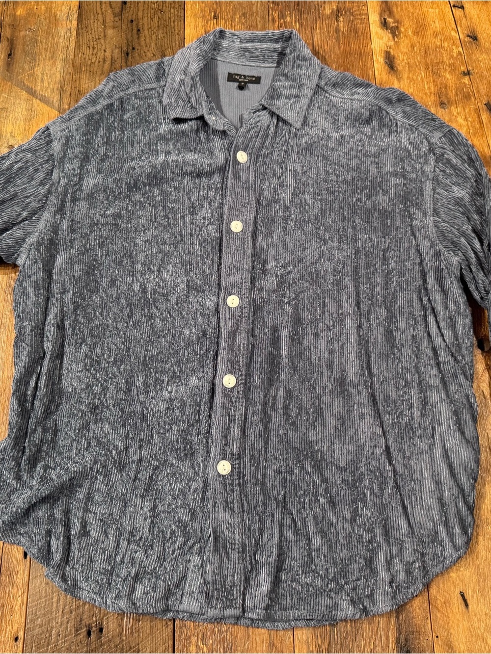 rag & bone Women's Corduroy Long-Sleeve Button-Down Shirt - Dusky Blue